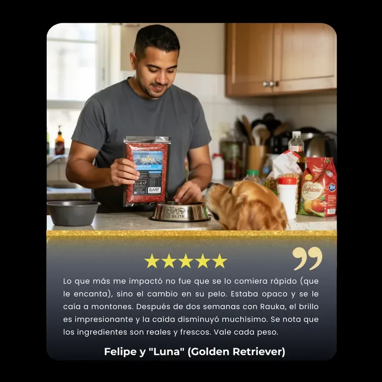Felipe y "Luna" (Golden Retriever)
